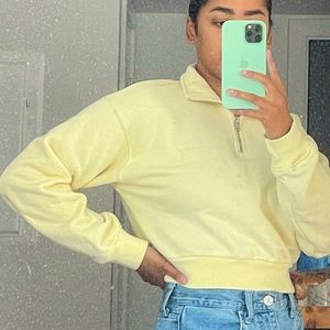 Aritzia Quarter-Zip Cropped Sweater